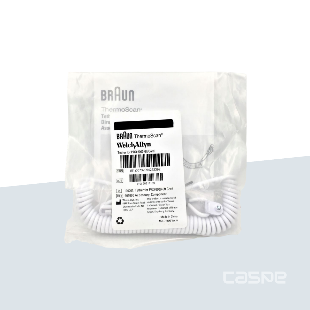 BRAUN Câble de sécurité 1,82m pour socle ThermoScan PRO 6000 (Contre le vol et les disparitions)