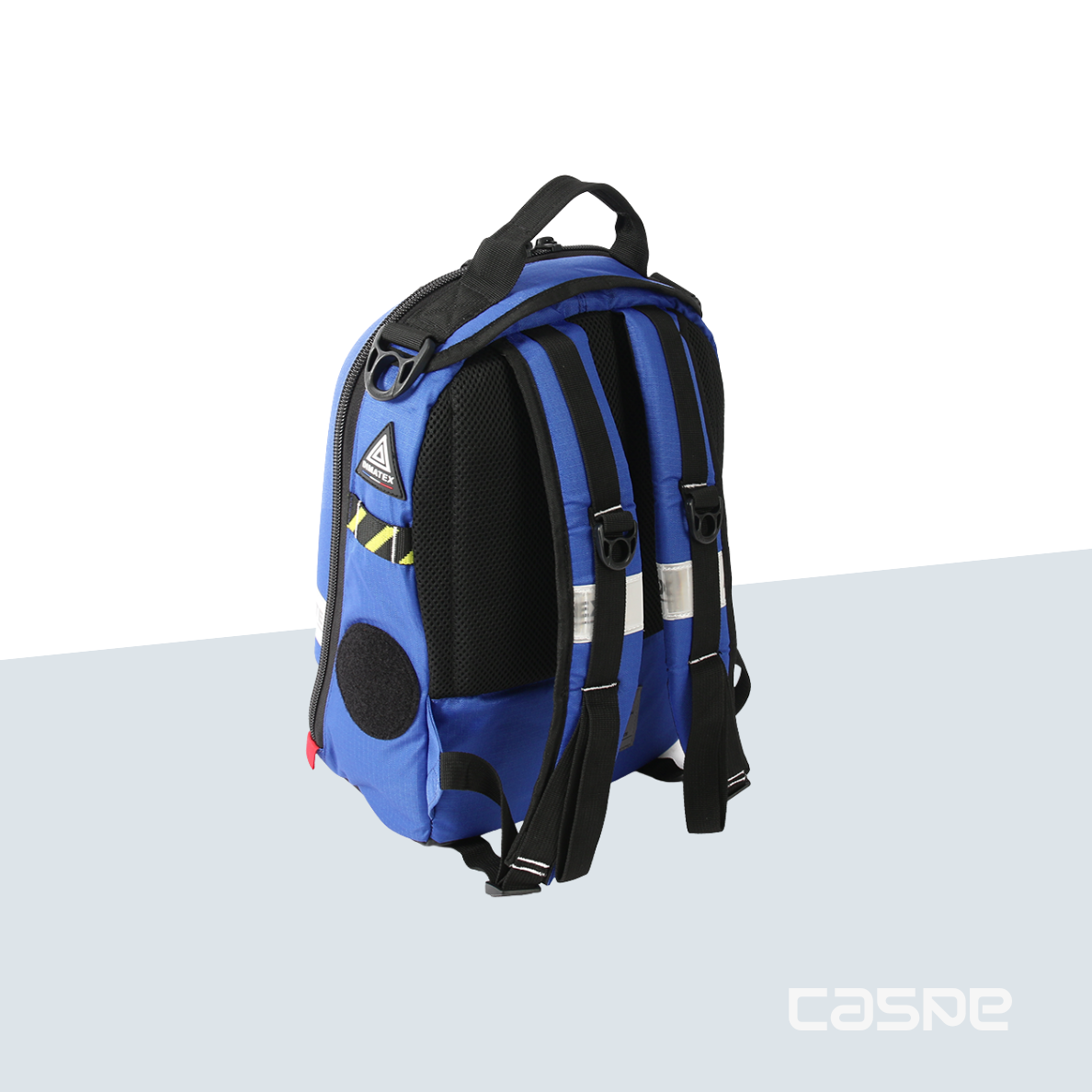 DIMATEX Sac à dos coqué MATT MINI Medium Blue et bandes réflechissante