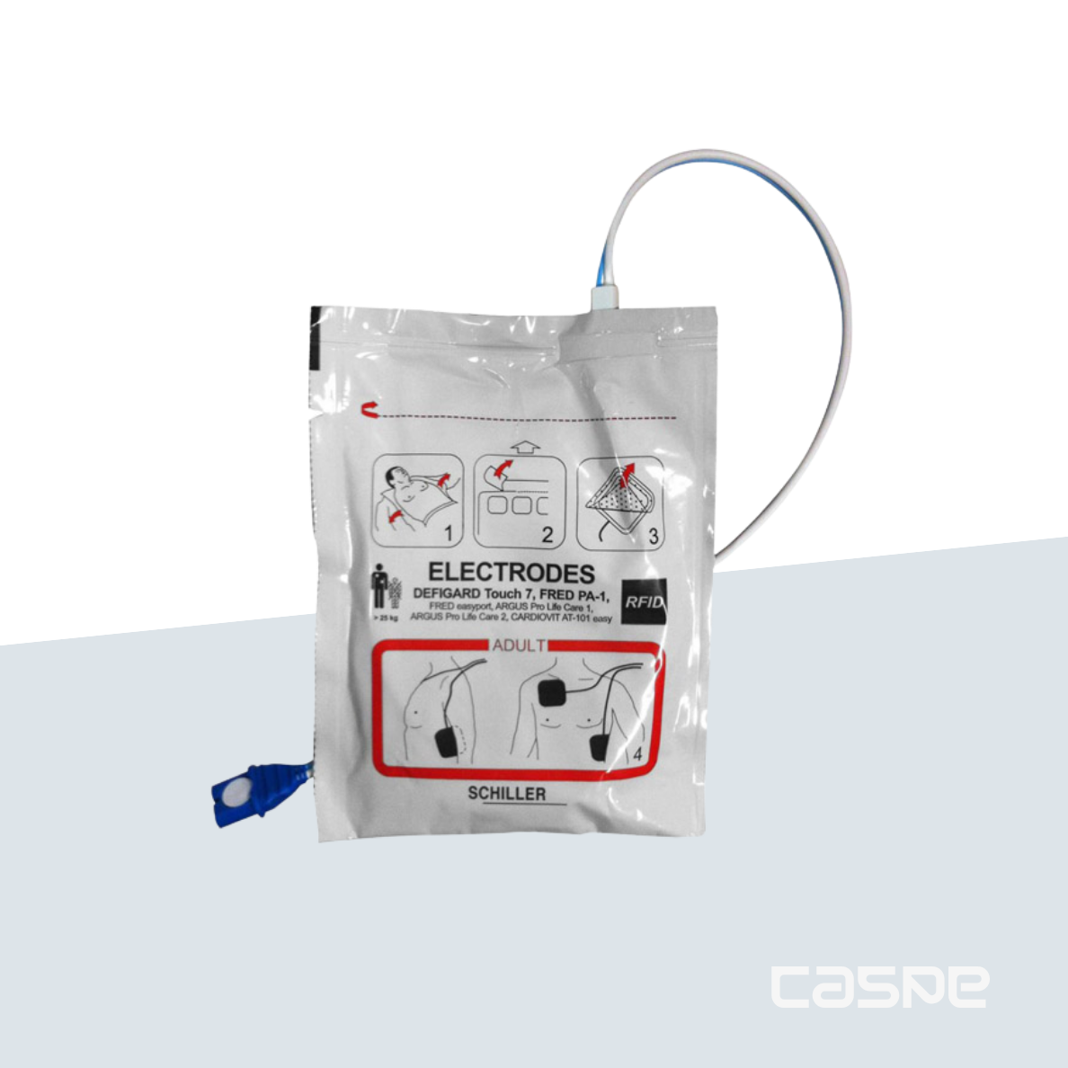 SCHILLER Electrodes pré-connectées Adultes FRED PA-1, FRED EASYPORT et DGT7