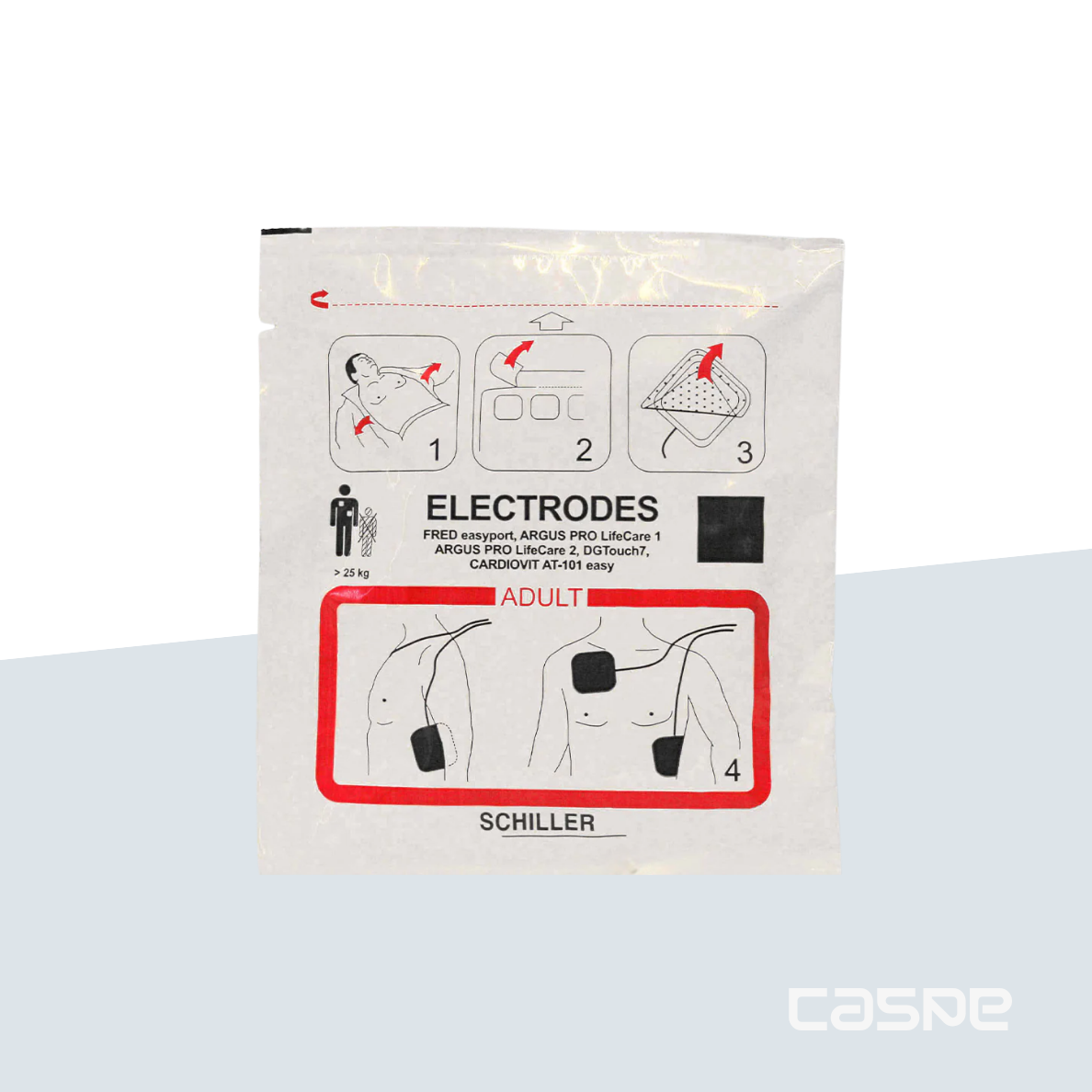 SCHILLER Electrodes pré-connectées Adultes FRED PA-1, FRED EASYPORT et DGT7